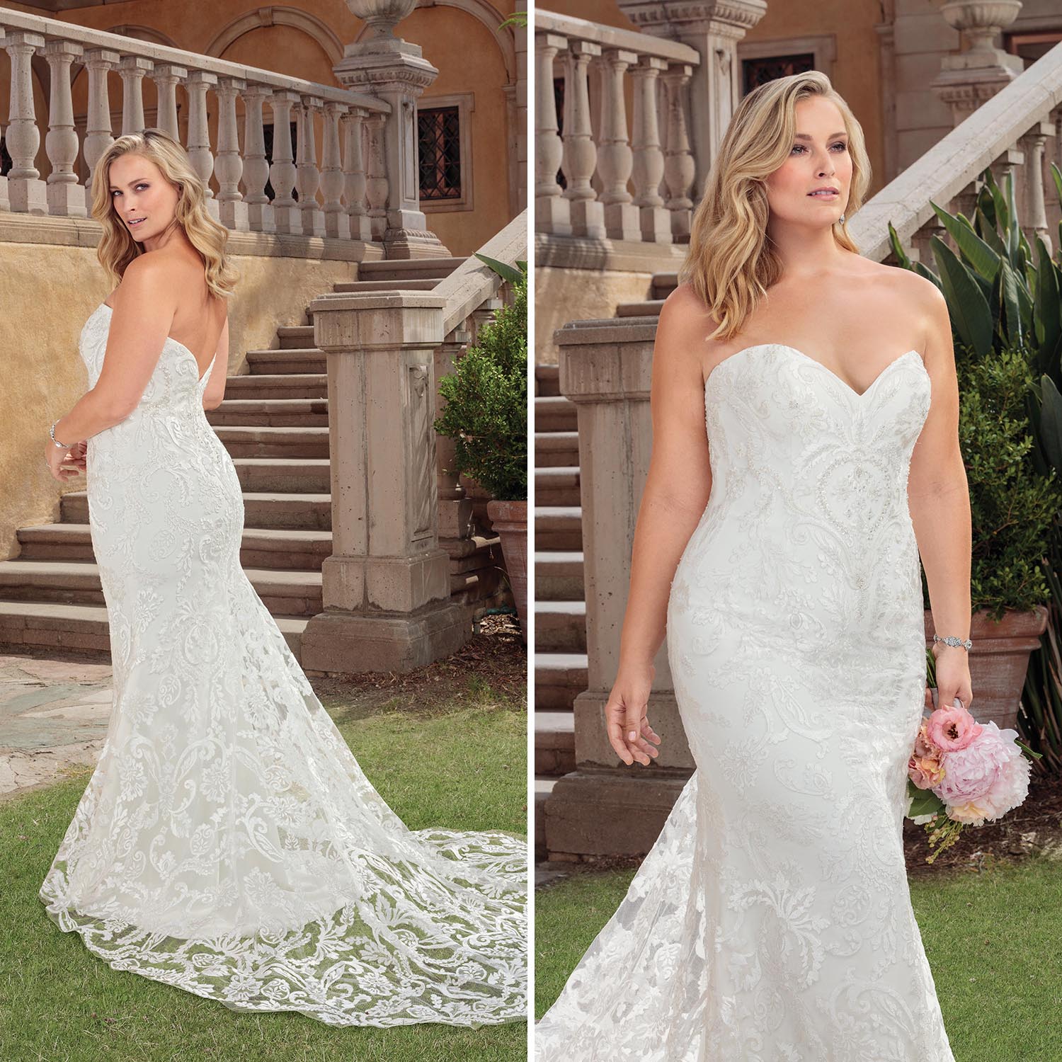 Casablanca Bridal Wedding Gown Style 2326 Darby Lace Fit and Flare Dress Classic Fit Plus Sized