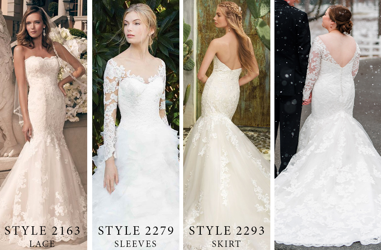 Top 10 Casablanca Bridal Custom Wedding Dresses | Long Sleeve Fit and Flare Lace Wedding Dress