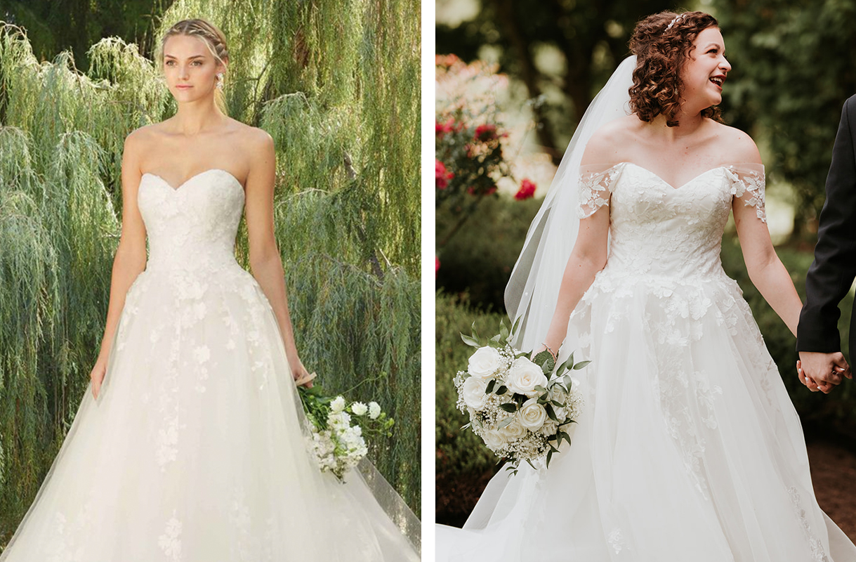 Top 10 Casablanca Bridal Custom Wedding Dresses | Ballgown Wedding Dress with Off Shoulder Sleeves