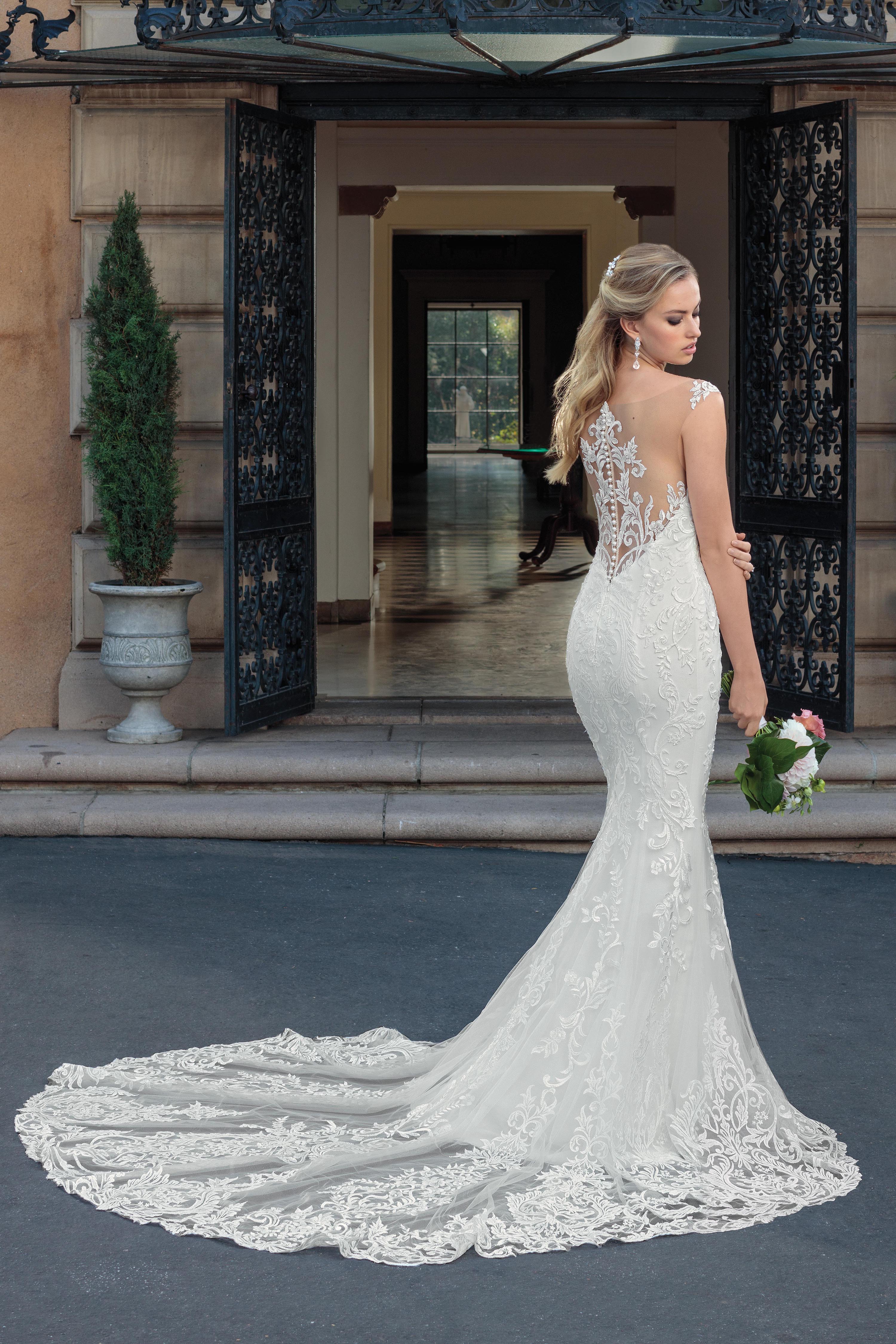 Casablanca Bridal Wedding Dress Style 2328 Kinsley Lace Stretch Georgette Sweetheart Neckline Fit and Flare