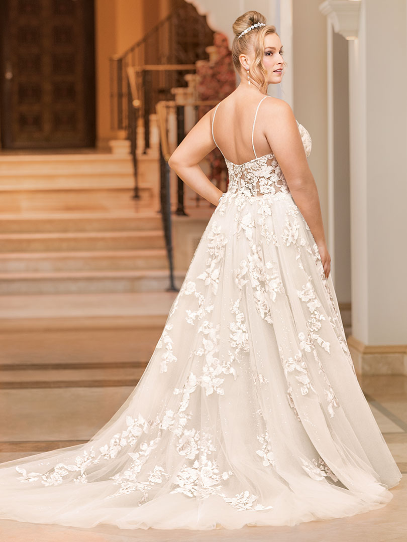Style 2332 Melodie | Casablanca Bridal | Removable Straps Ballgown A-Line Lace Wedding Dress