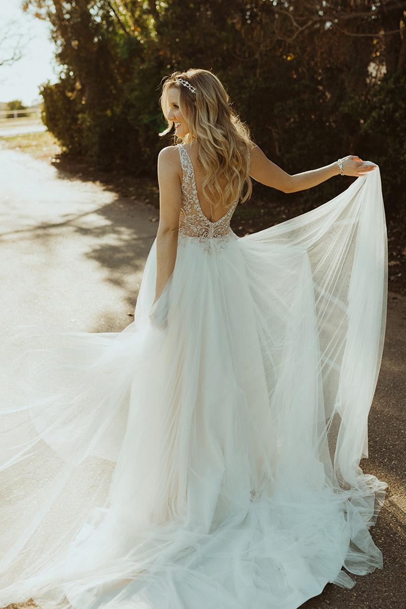 Top 10 Casablanca Bridal Custom Wedding Dresses | Soft Tulle and Beading Wedding Dress