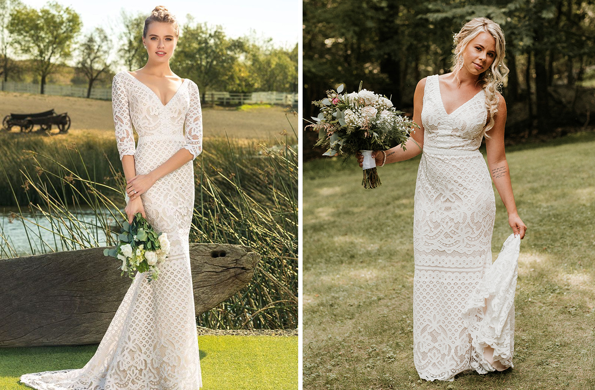Top 10 Casablanca Bridal Custom Wedding Dresses | Sleeveless Bohemian Wedding Dress