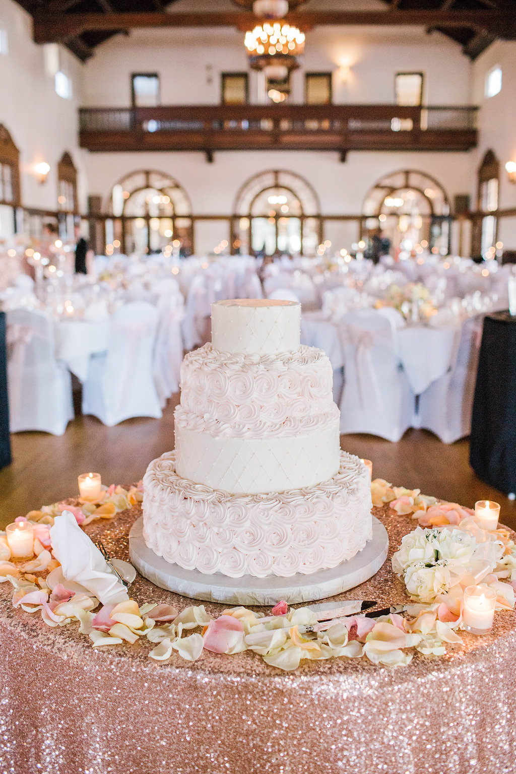 classic romantic glitzy wedding cake