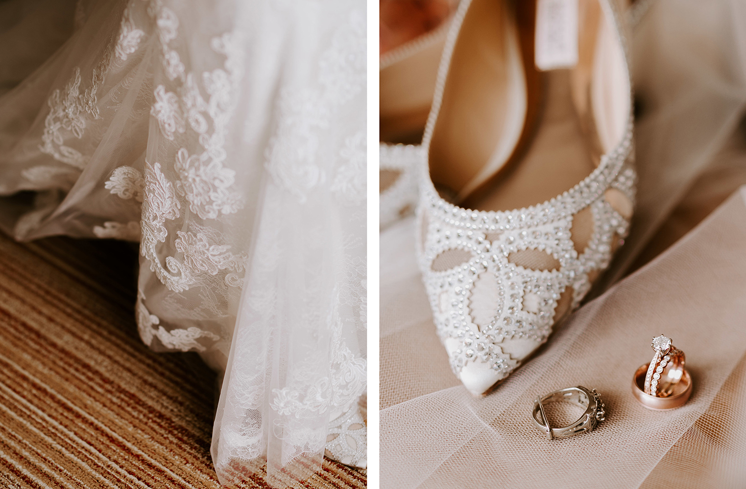 Casablanca Bridal Custom Lace Wedding Dress | Aviation Museum Wedding