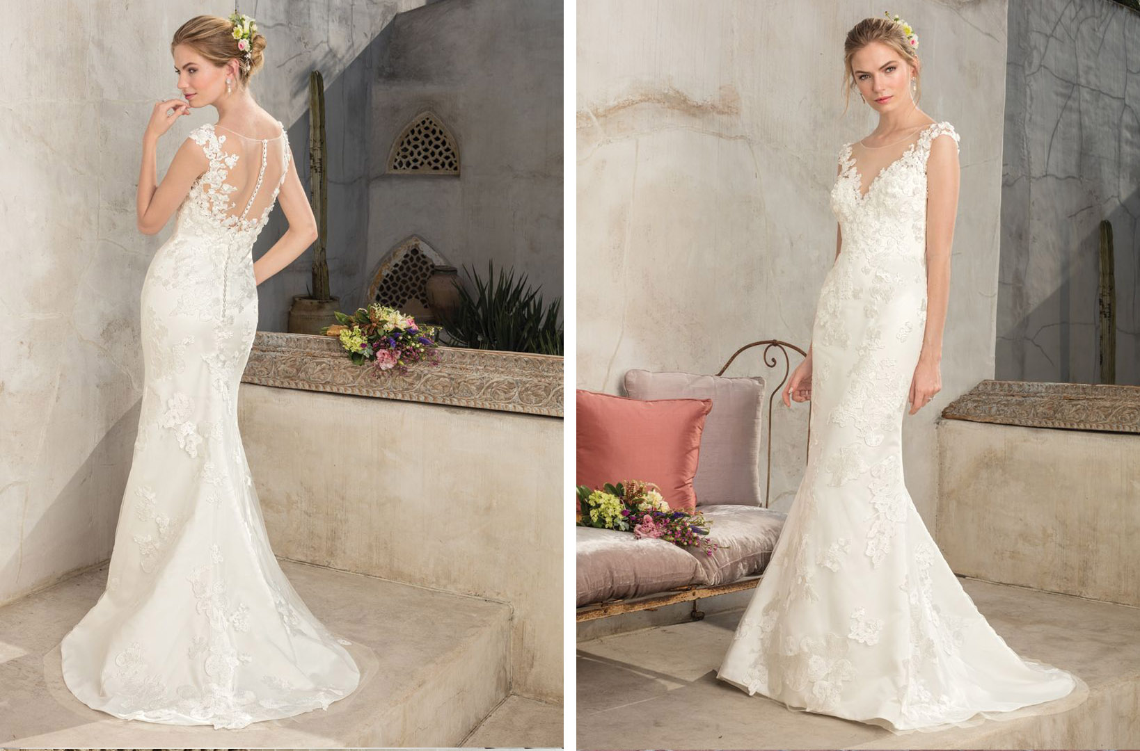 fit and flare lace wedding dress Casablanca Bridal