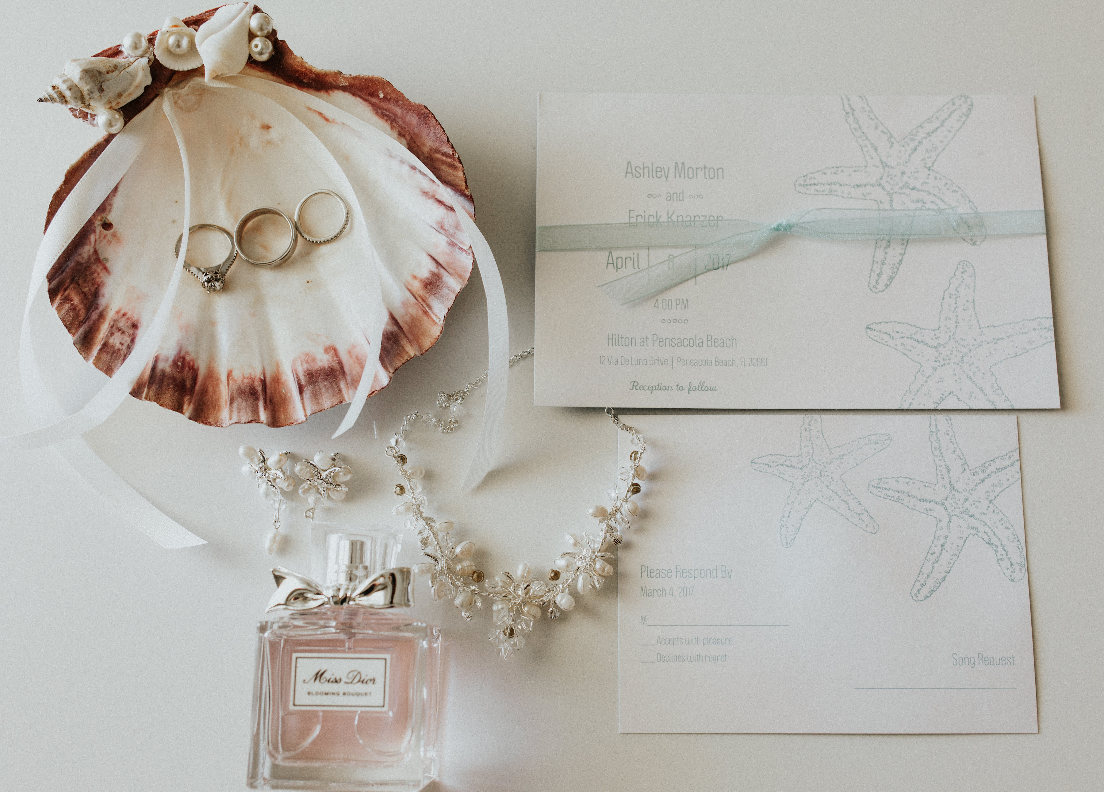 wedding invitations sea shell wedding ring box