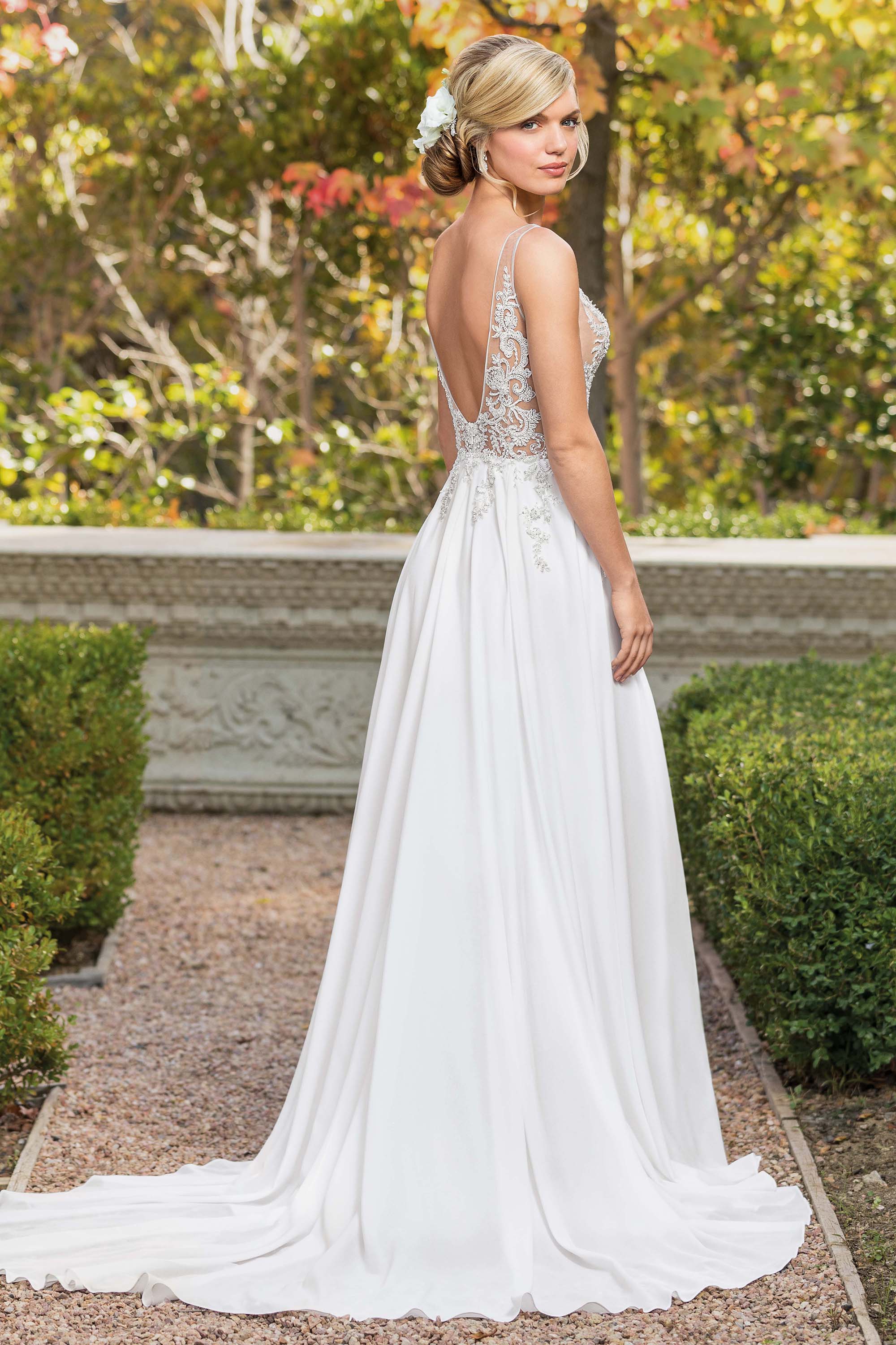 Style 2337 Finley | Casablanca Bridal Low V Front and Back Neckline Wedding Dress
