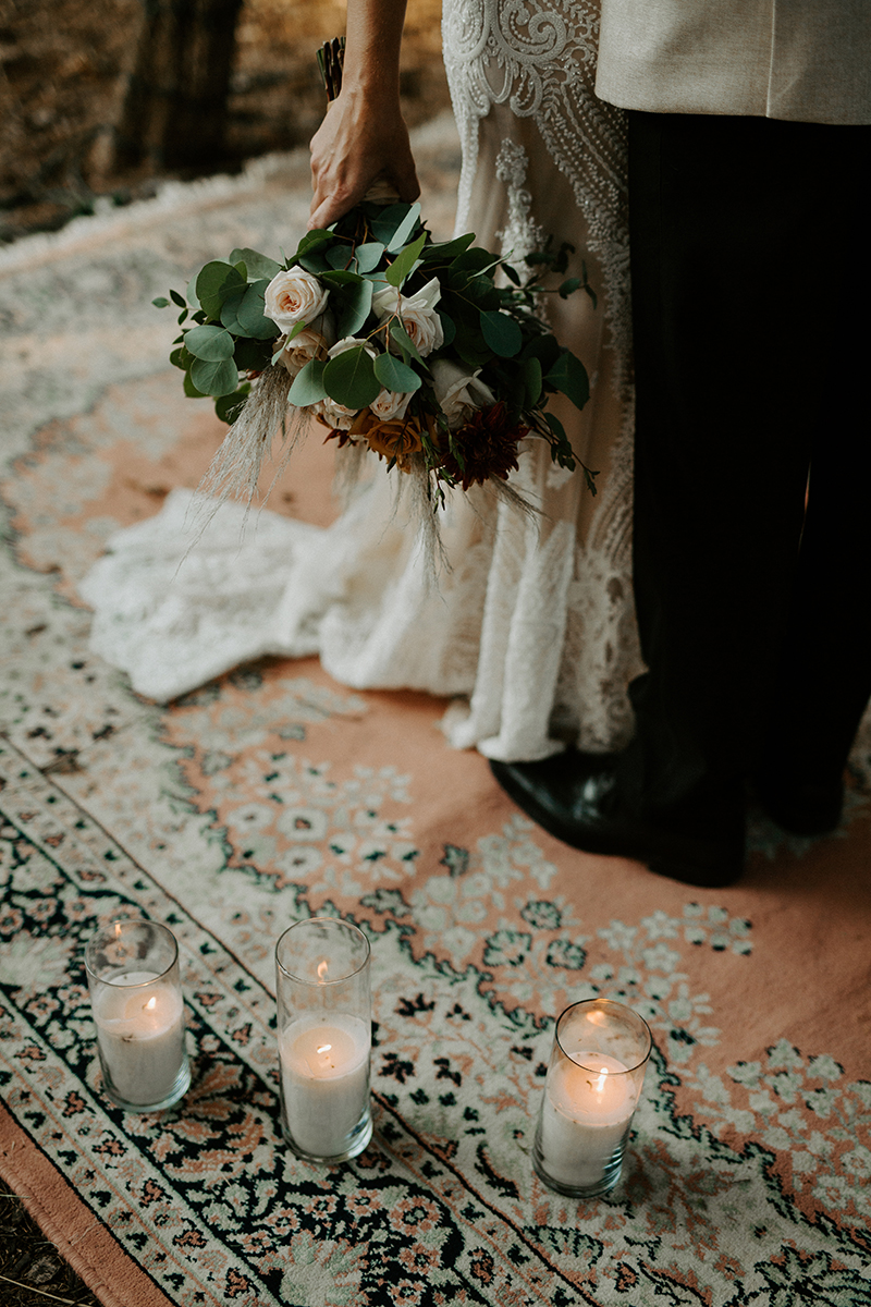 Casablanca Bridal Styled Shoot: Rustic Forest Wedding in Style 2357 | Casablanca Bridal Bohemian Wedding Dress with Lace and Nude Underlay