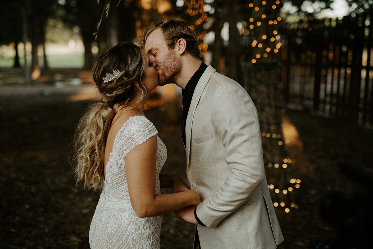 Casablanca Bridal Styled Shoot: Rustic Forest Wedding in Style 2357 | Casablanca Bridal Bohemian Wedding Dress with Lace and Nude Underlay